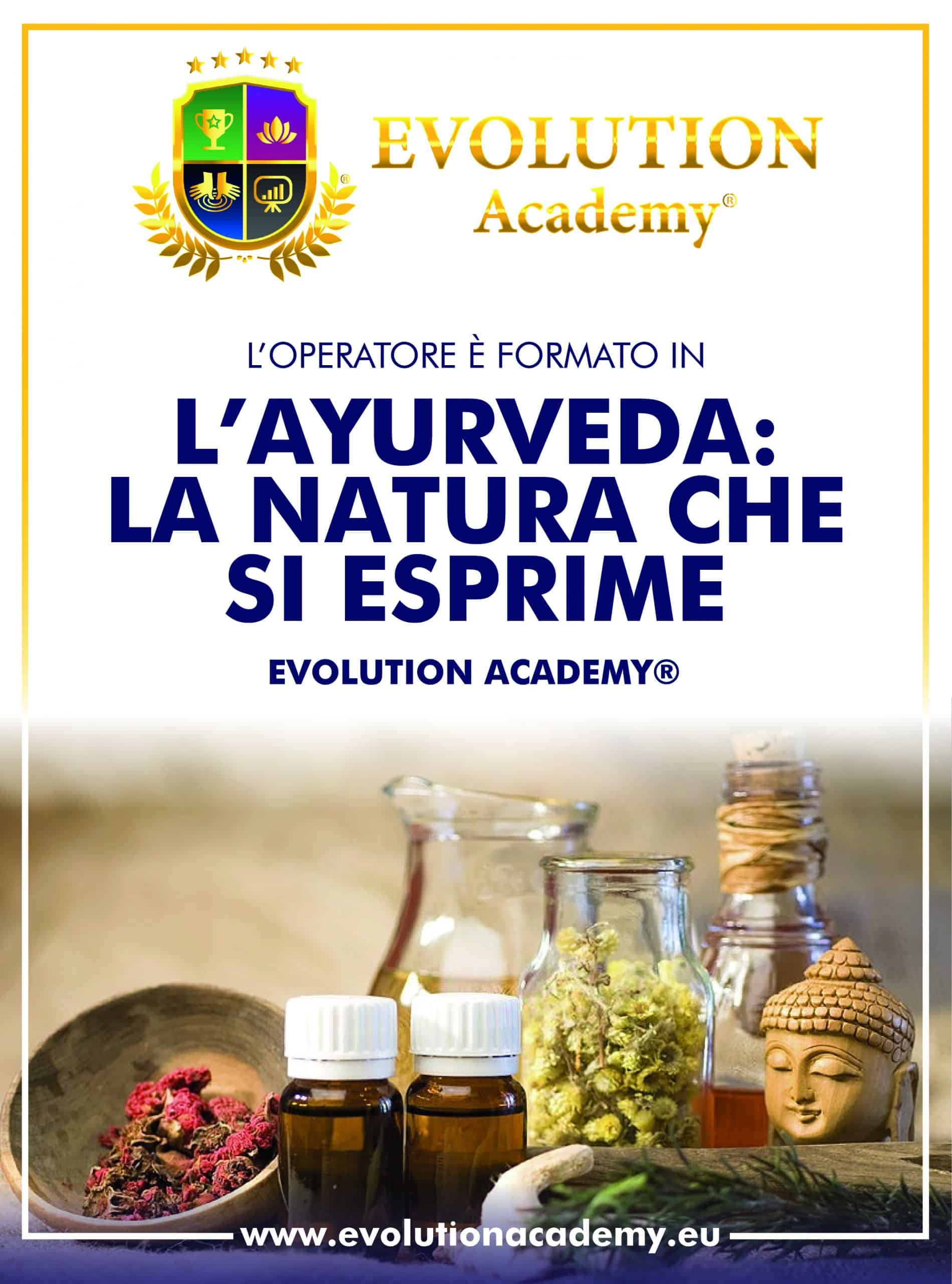 Prodotto formativo sull’ayurveda e la natura, offerto da Evolution Academy® per operatori nel campo della salute naturale.