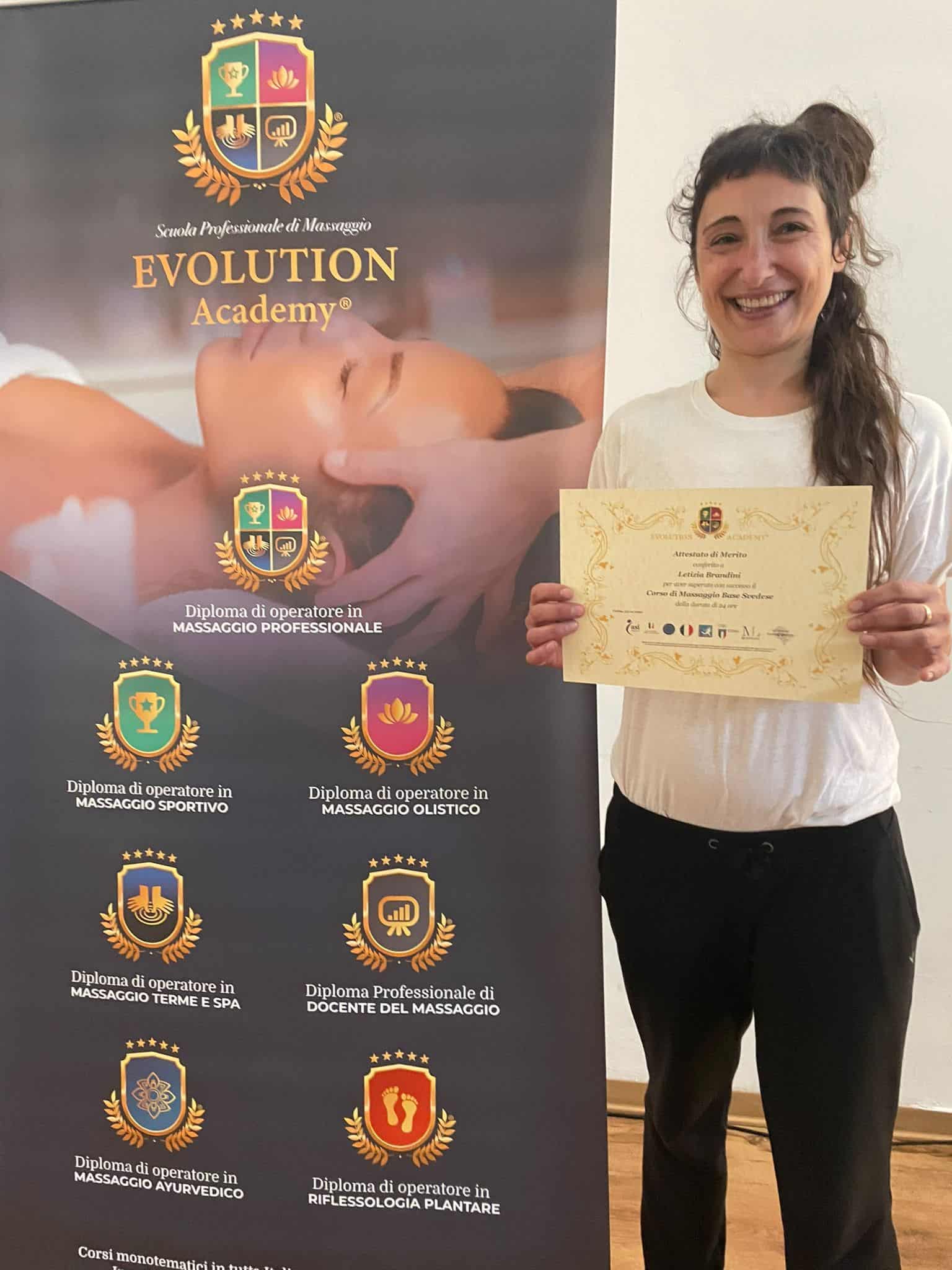 Certificazioni rilasciate al corso di massaggio con oli essenziali