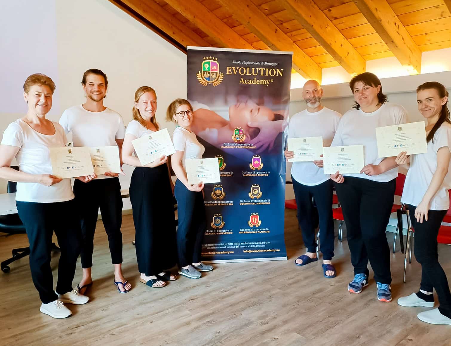 Certificazioni di formazione massaggi presso Evolution Academy, corso riconosciuto e professionale in Italia.