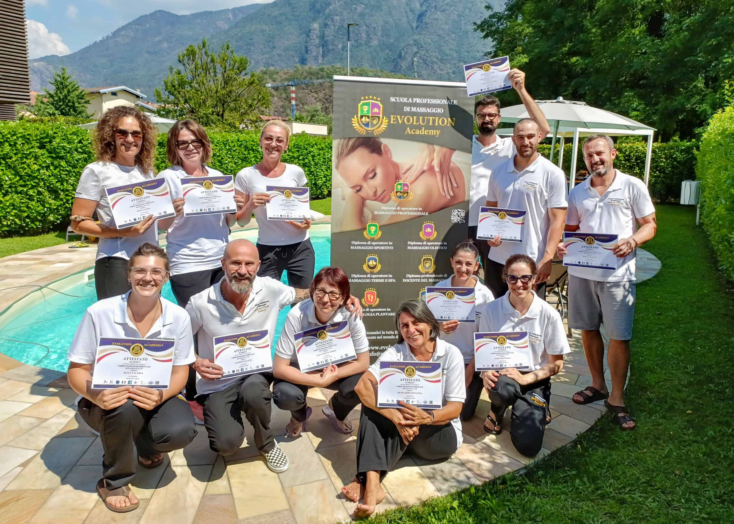 Certificazione di partecipazione corsi di massaggio professionale Evolution Academy.