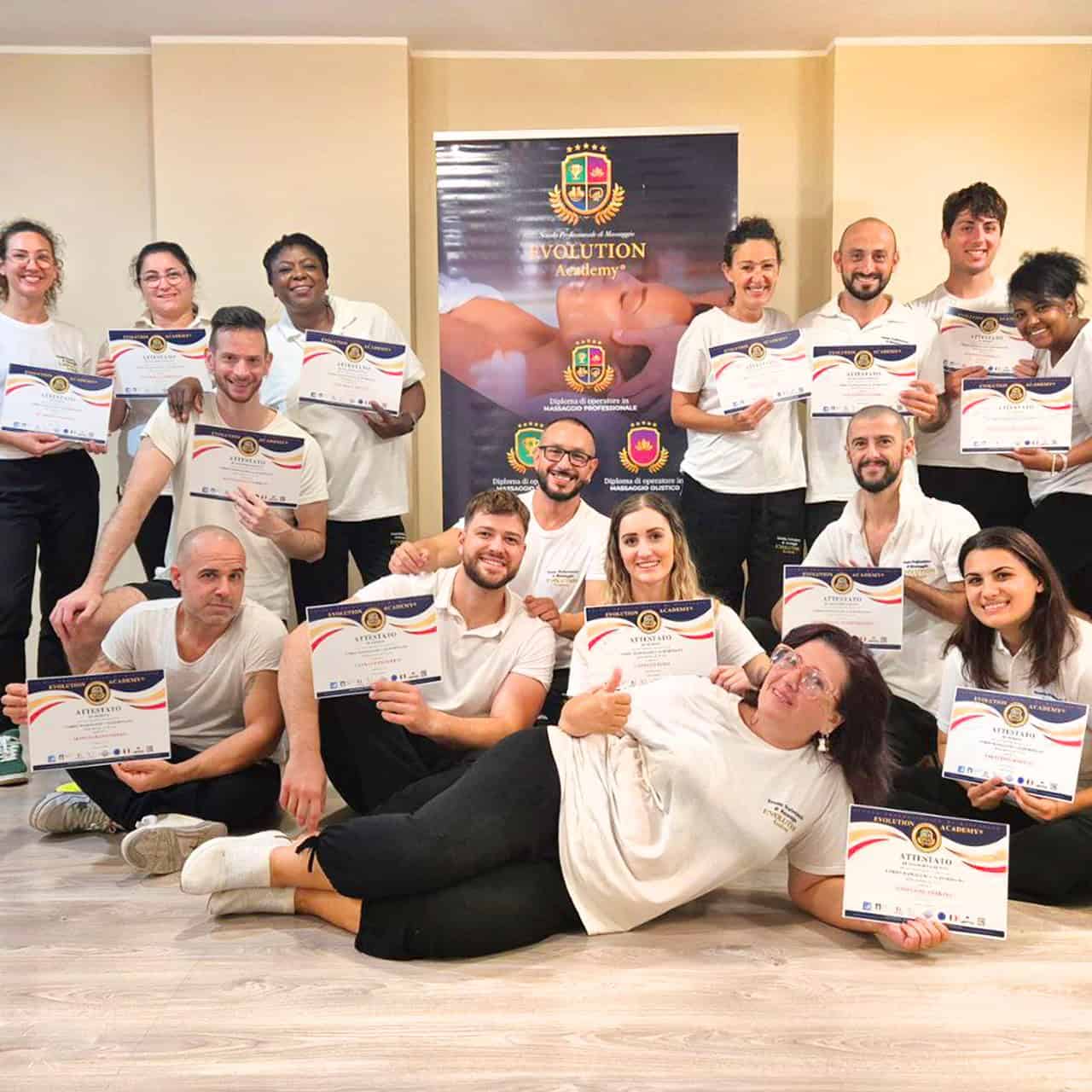 Certificati di formazione presso Evolution Academy® di massaggi professionali.